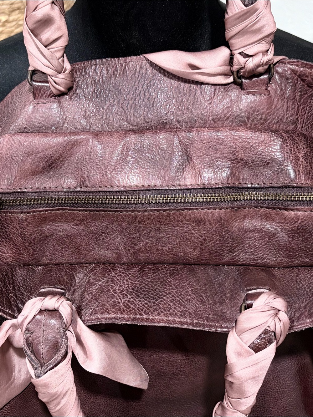 Free People Leslie Burgundy Leather Tote - Picture 6 of 12